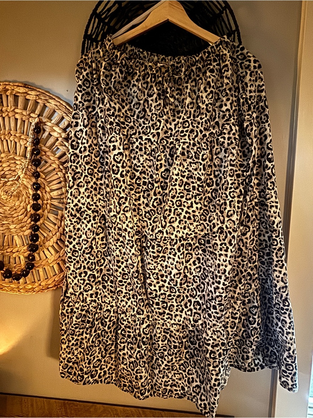 Japna Leopard Print Maxi Skirt in Neutral Tones